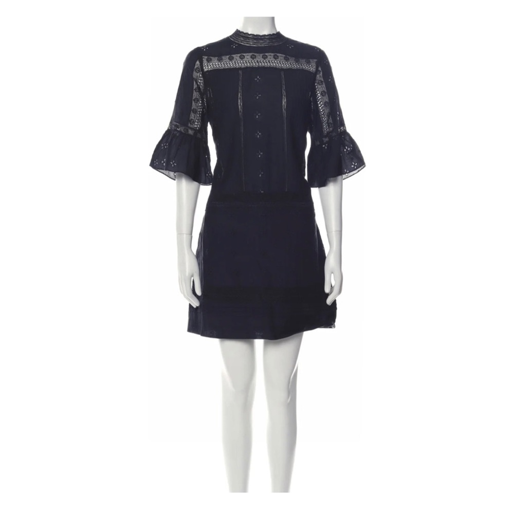 Ulla Johnson Elena Eyelet Embroidered Mini Dress in black - Picture 1 of 4